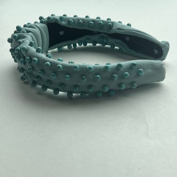 RARE Lele Sadoughi Turquoise Beaded Knotted Headband - Picture 4 of 7